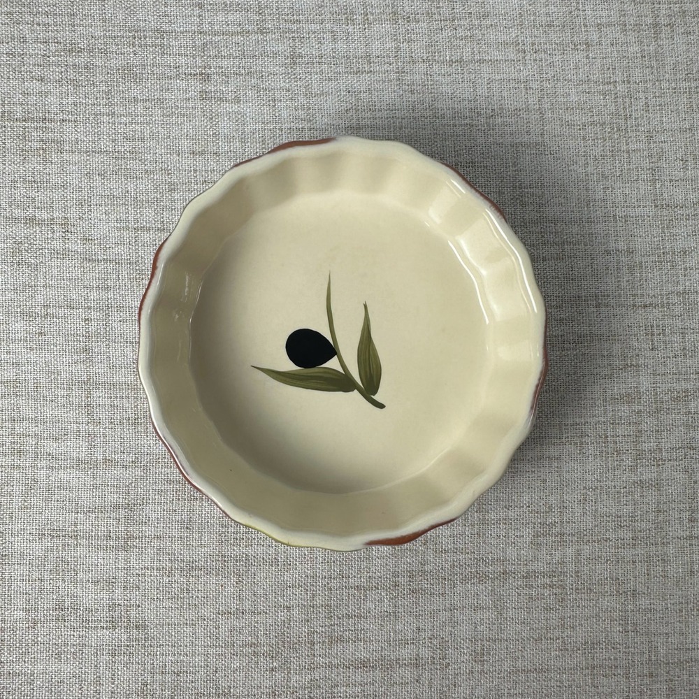Heavy Stoneware Olive Catchall Dish / Decorative Bowl